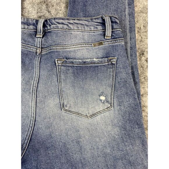 KanCan Mid‎ Rise Raw Hem Jeans Womens Size 32 Medium Wash - Picture 6 of 13